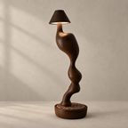 Carved Wood Cordless Table Lamp