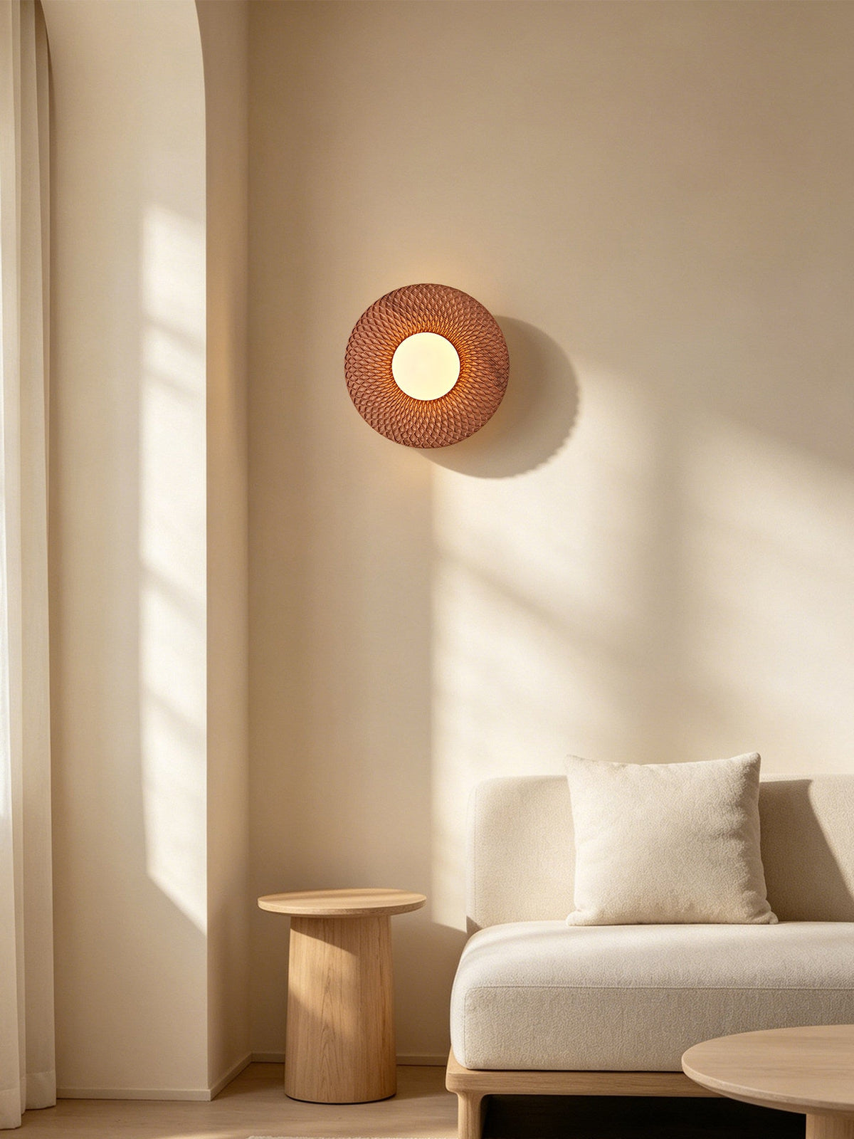 Carved Ash Wood Sconce