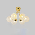 Carved Glass Ceiling Lamp ∅ 24.8″ x H 13.8″ / Dia 63cm x H 35cm / Gold Ceiling lamp