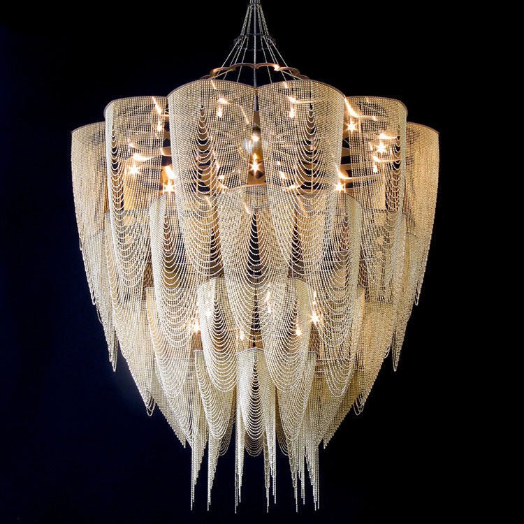 Cascade Bead Chain Chandelier