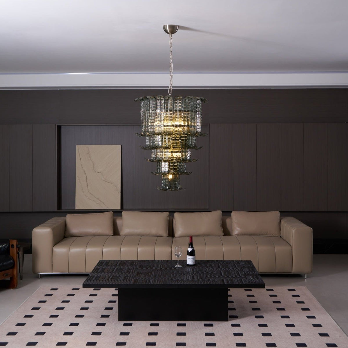 Cascade Glass Green Chandelier