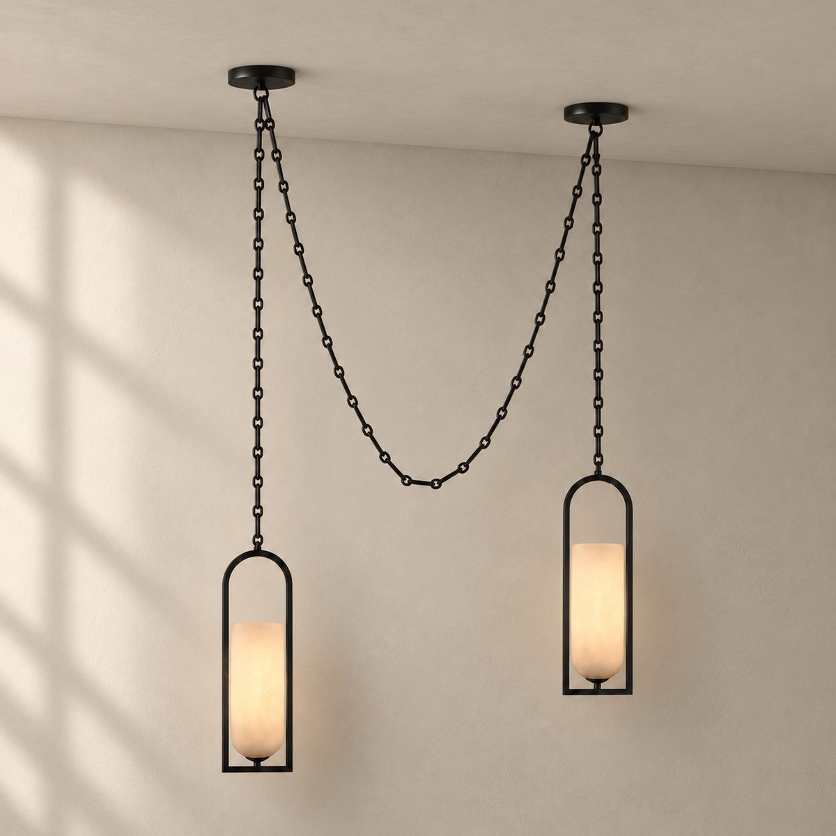 Cascading Chain Lantern Chandelier