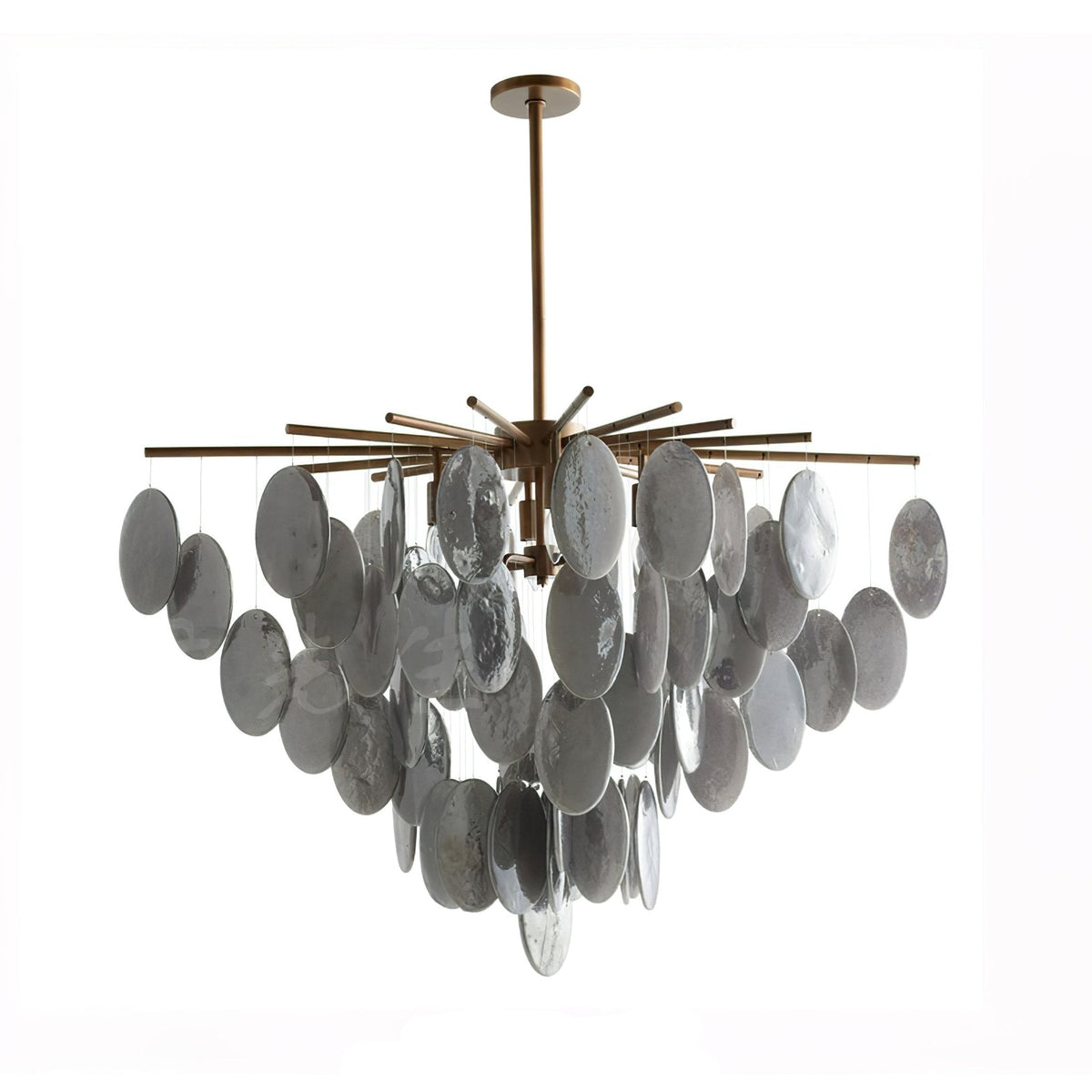 Cascading Selenite Disc Chandelier