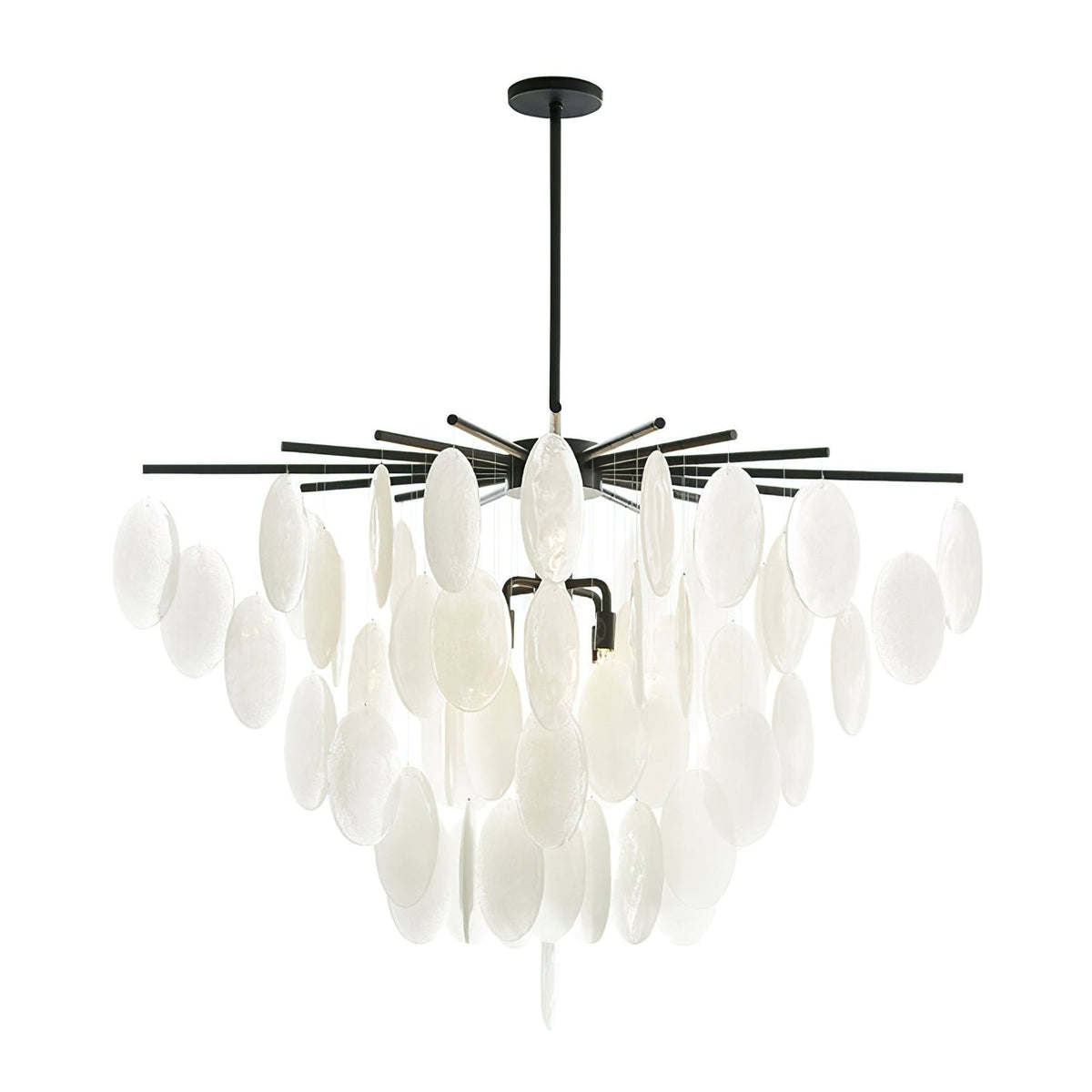 Cascading Selenite Disc Chandelier