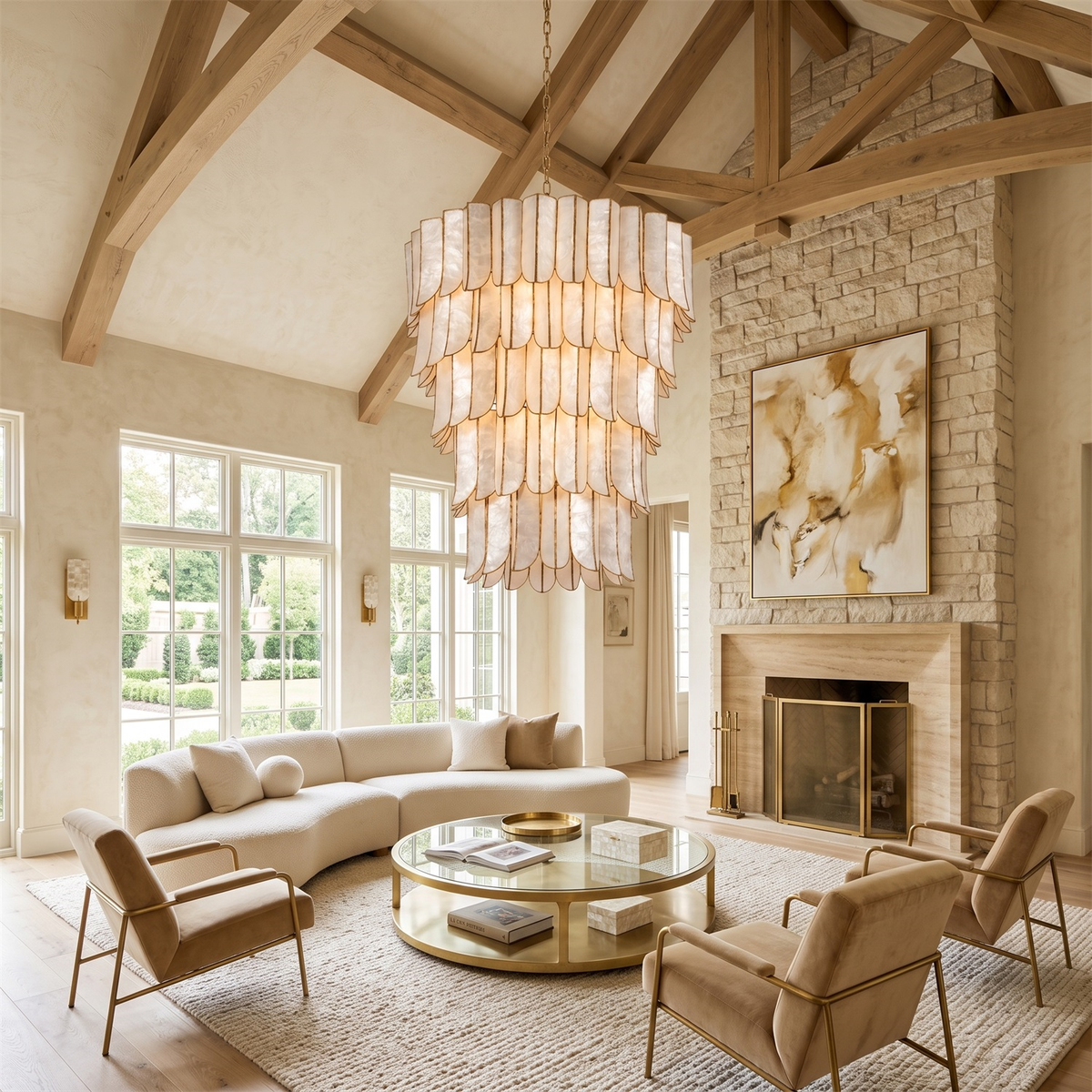 Cascara Shell Chandelier