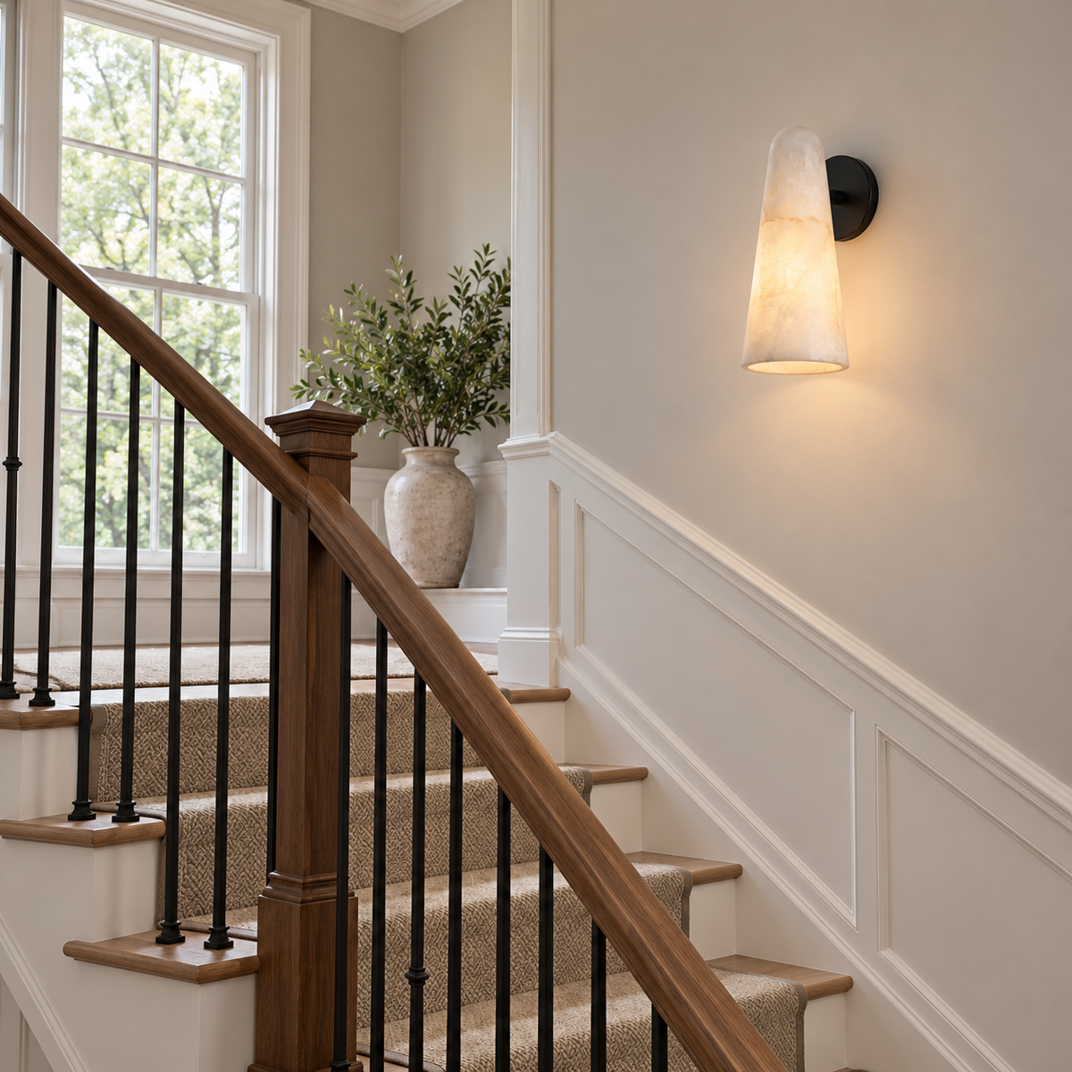 Cassel Alabaster Cone Wall Sconce