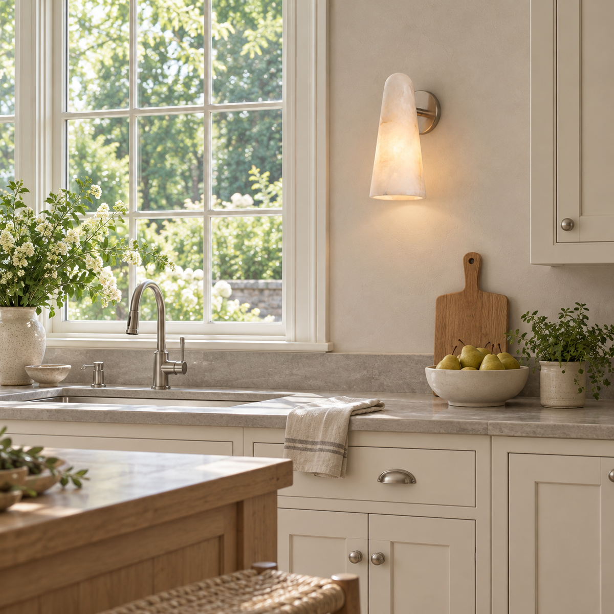 Cassel Alabaster Cone Wall Sconce