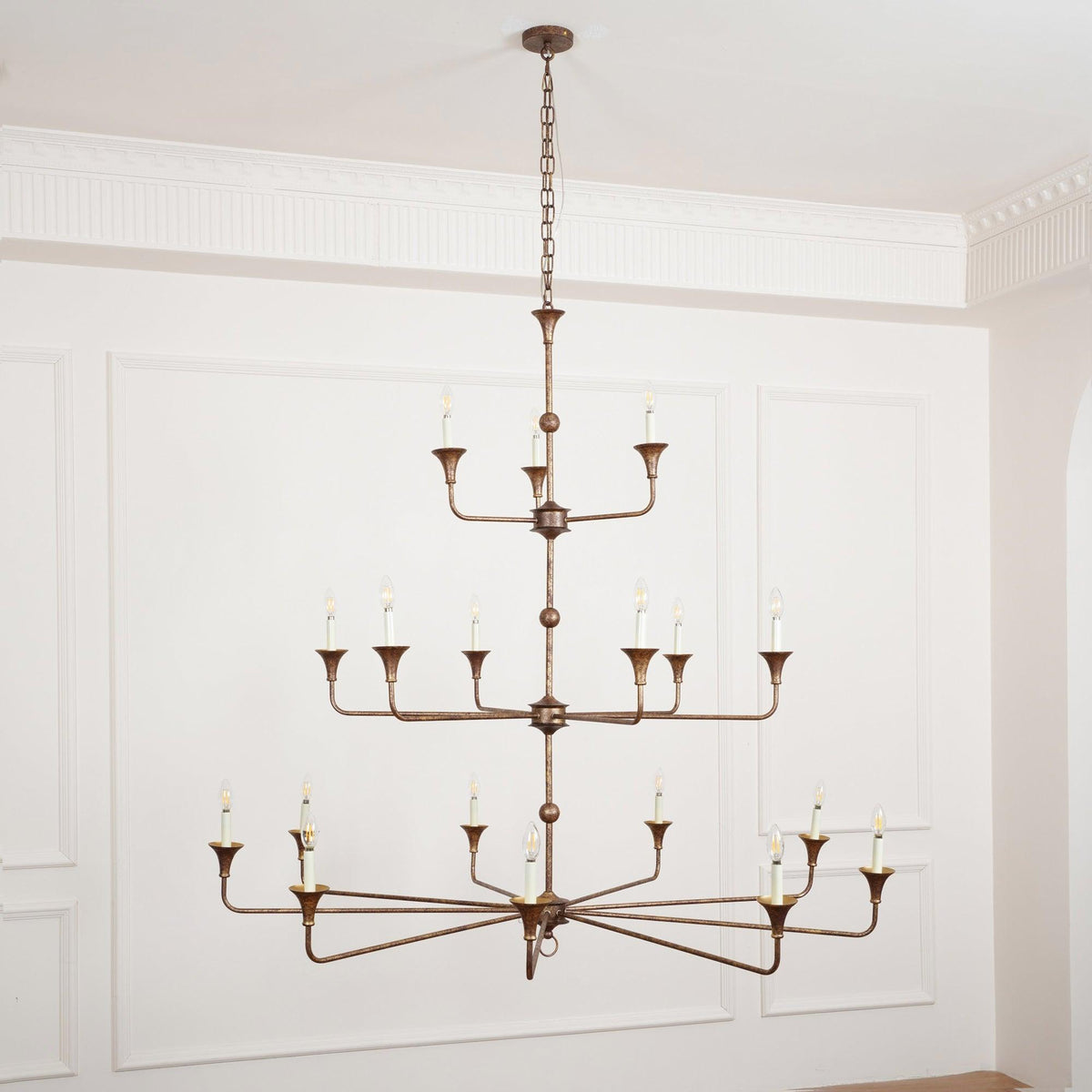 Thousand Brass Chandelier 18Heads: D161 x H152cm / D63.4 x H59.8″ / Pyrite Bronze chandelier