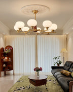 Celeste Sphere Walnut Chandelier