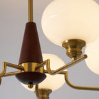 Celeste Sphere Walnut Chandelier