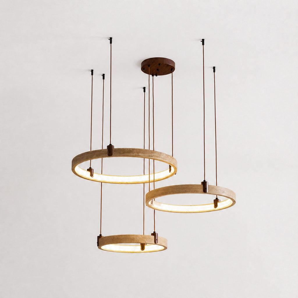 Celestial Orbit Travertine Chandelier