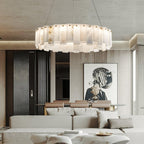 Celestial Alabaster Round Chandelier Chandelier