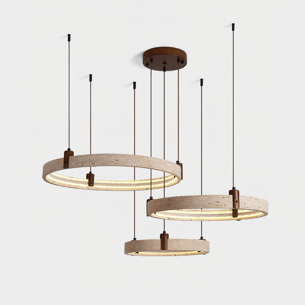 Celestial Orbit Travertine Chandelier
