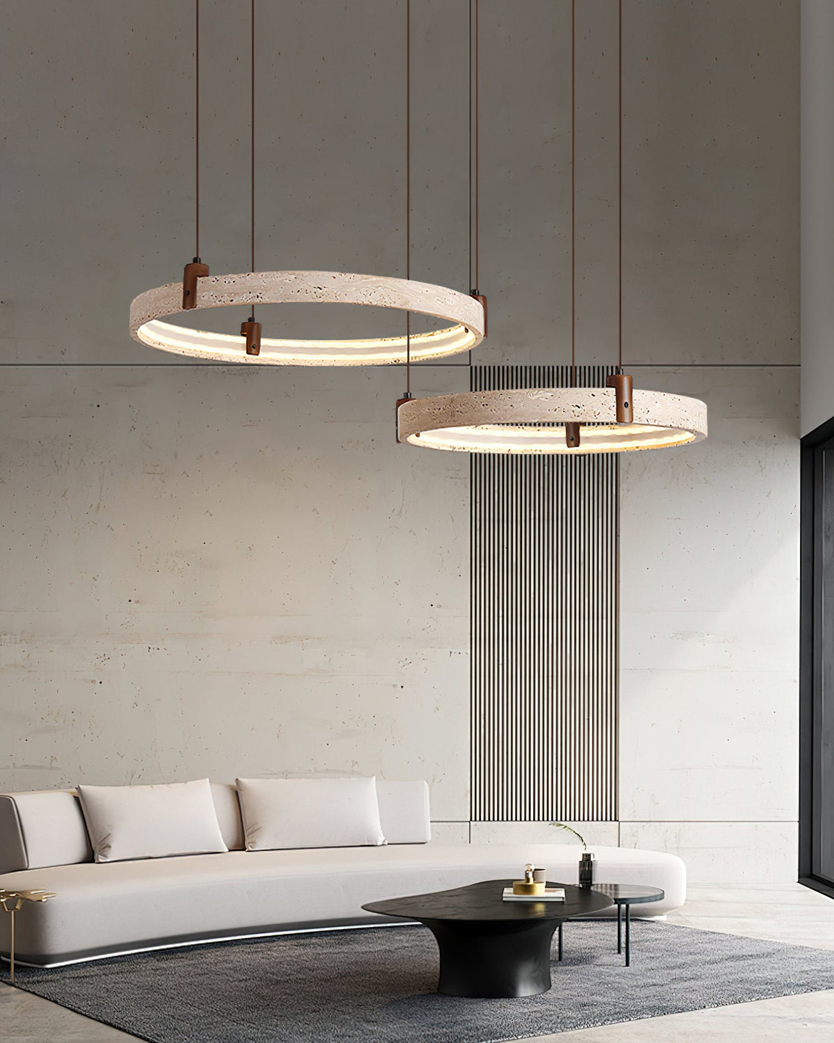 Celestial Orbit Travertine Chandelier