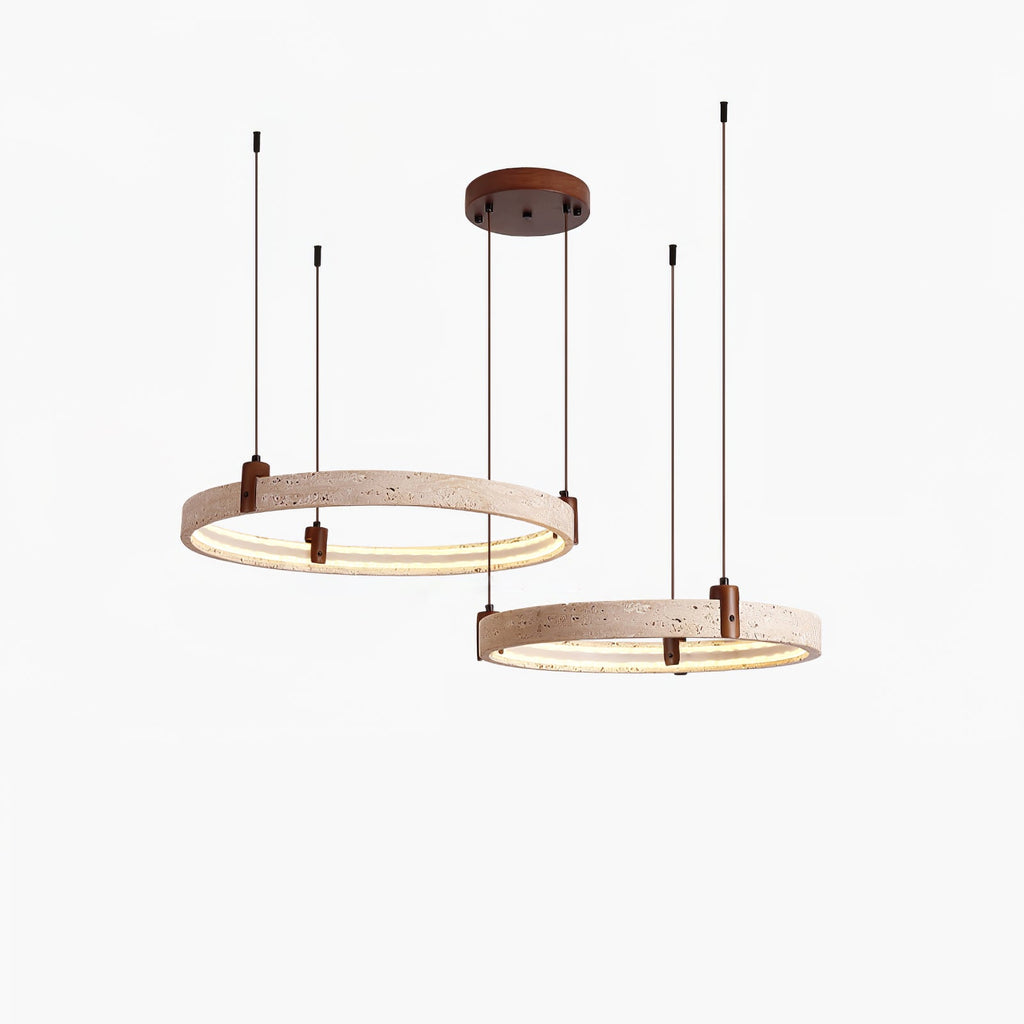 Celestial Orbit Travertine Chandelier