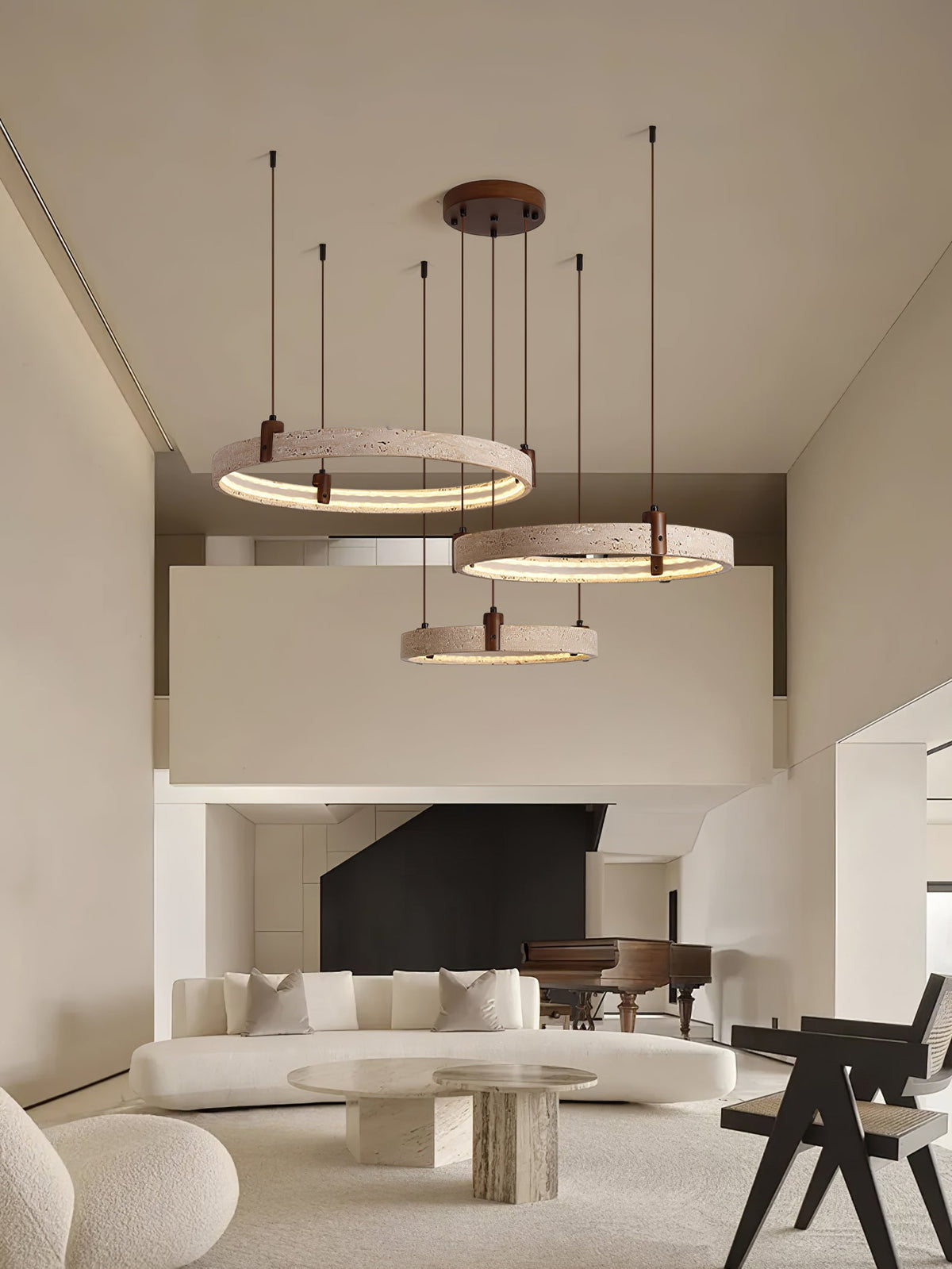 Celestial Orbit Travertine Chandelier