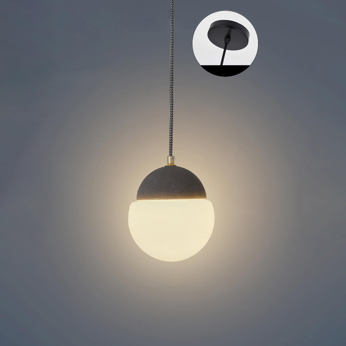 Cement Eclipse Pendant Lamp ∅ 5.5″ x H 6.1″ / Dia 14cm x H 15.5cm / Sand black Pendant light
