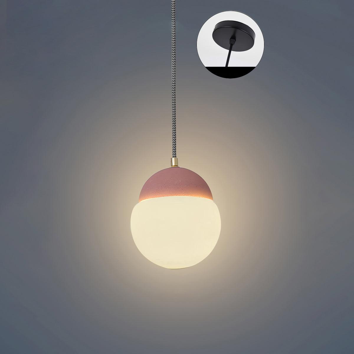 Cement Eclipse Pendant Lamp ∅ 5.5″ x H 6.1″ / Dia 14cm x H 15.5cm / Sand pink Pendant light
