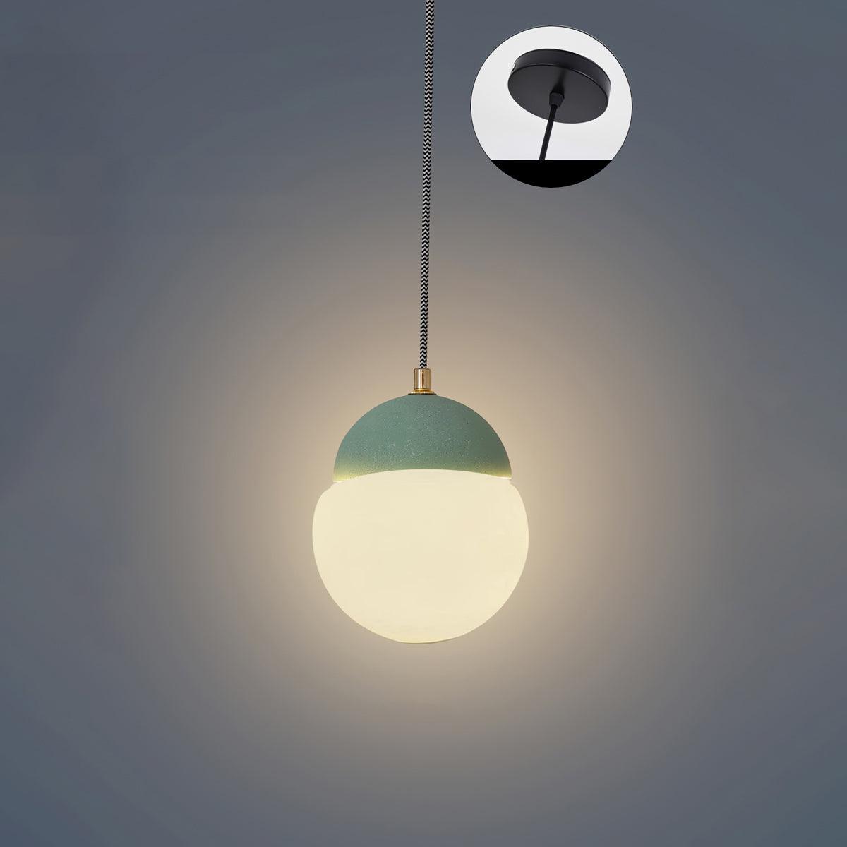 Cement Eclipse Pendant Lamp ∅ 5.5″ x H 6.1″ / Dia 14cm x H 15.5cm / Sand green Pendant light