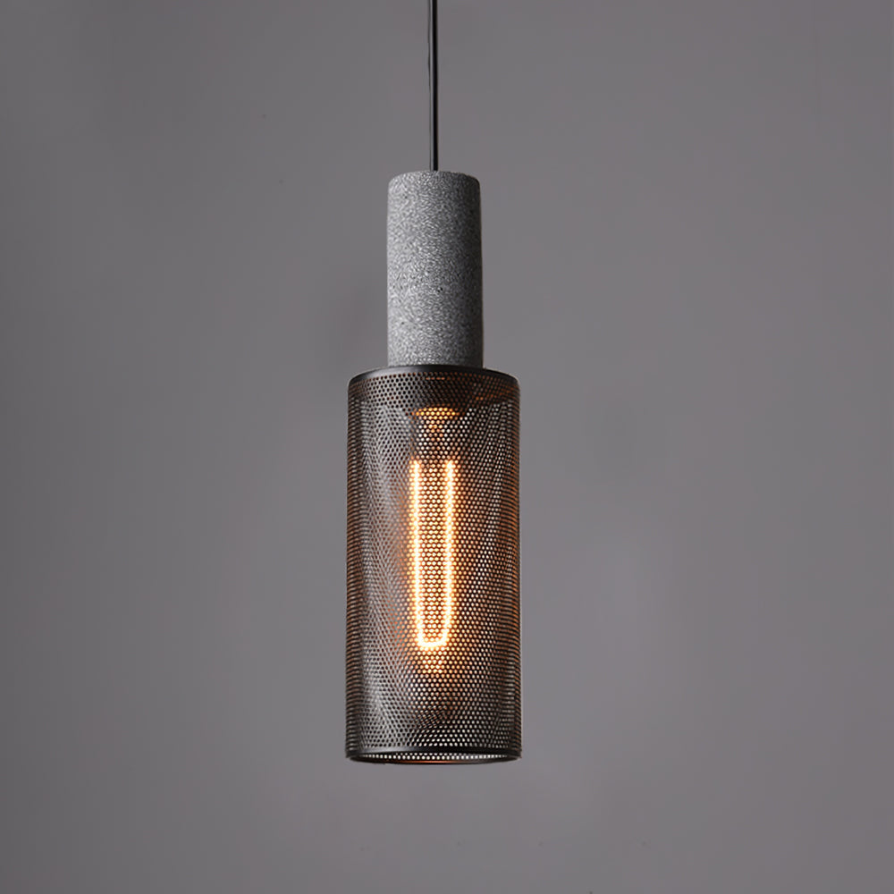 Cement Mesh Pendant Light Model B ? 3.9″ x H 13.4″ pendant Lamp