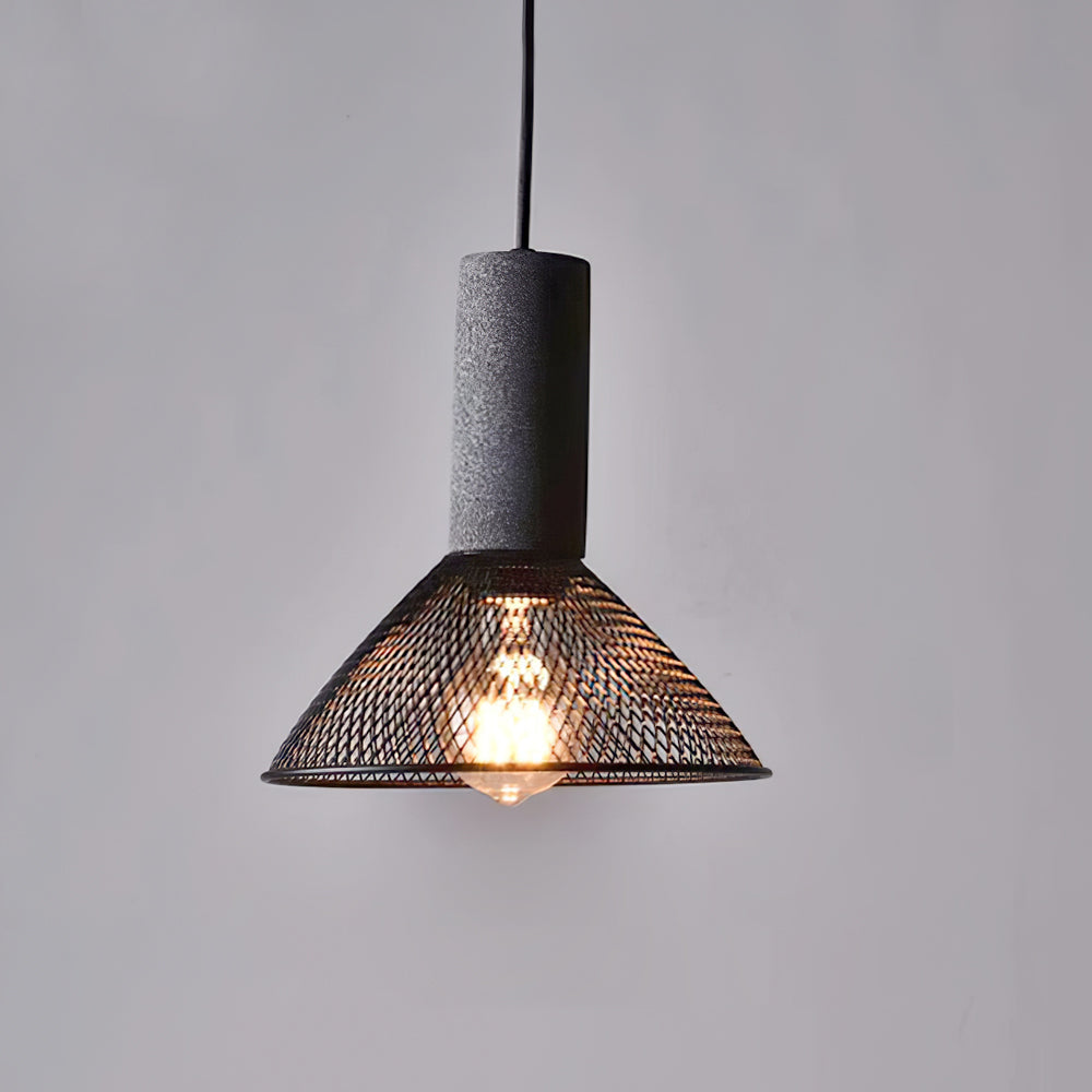 Cement Mesh Pendant Light Model E ? 8.3″ x H 8.7″ pendant Lamp