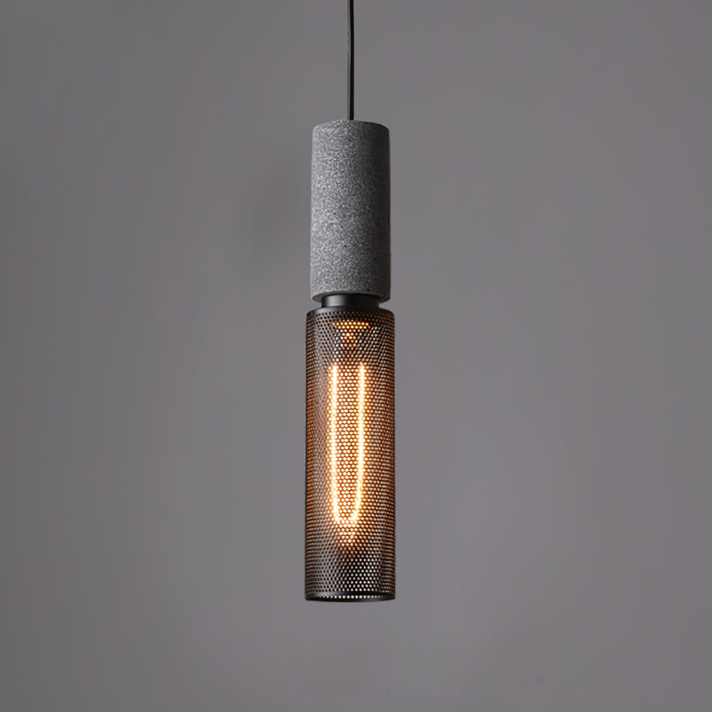 Cement Mesh Pendant Light Model A ? 2.4″ x H 13.8″ pendant Lamp