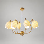 Ceramic Ribbed Chandelier
