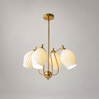 Ceramic Ribbed Chandelier