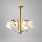 Ceramic Ribbed Chandelier