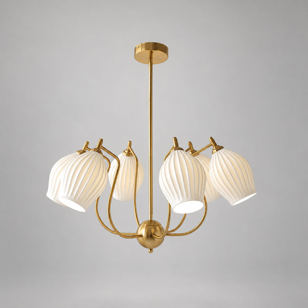 Ceramic Ribbed Chandelier
