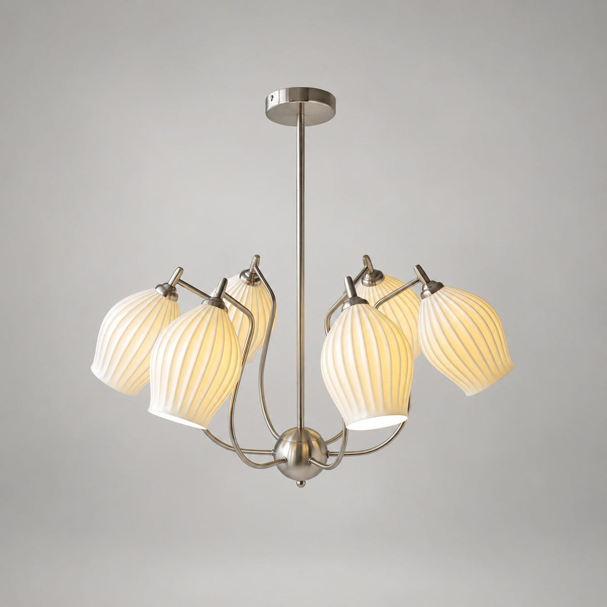 Ceramic Ribbed Chandelier