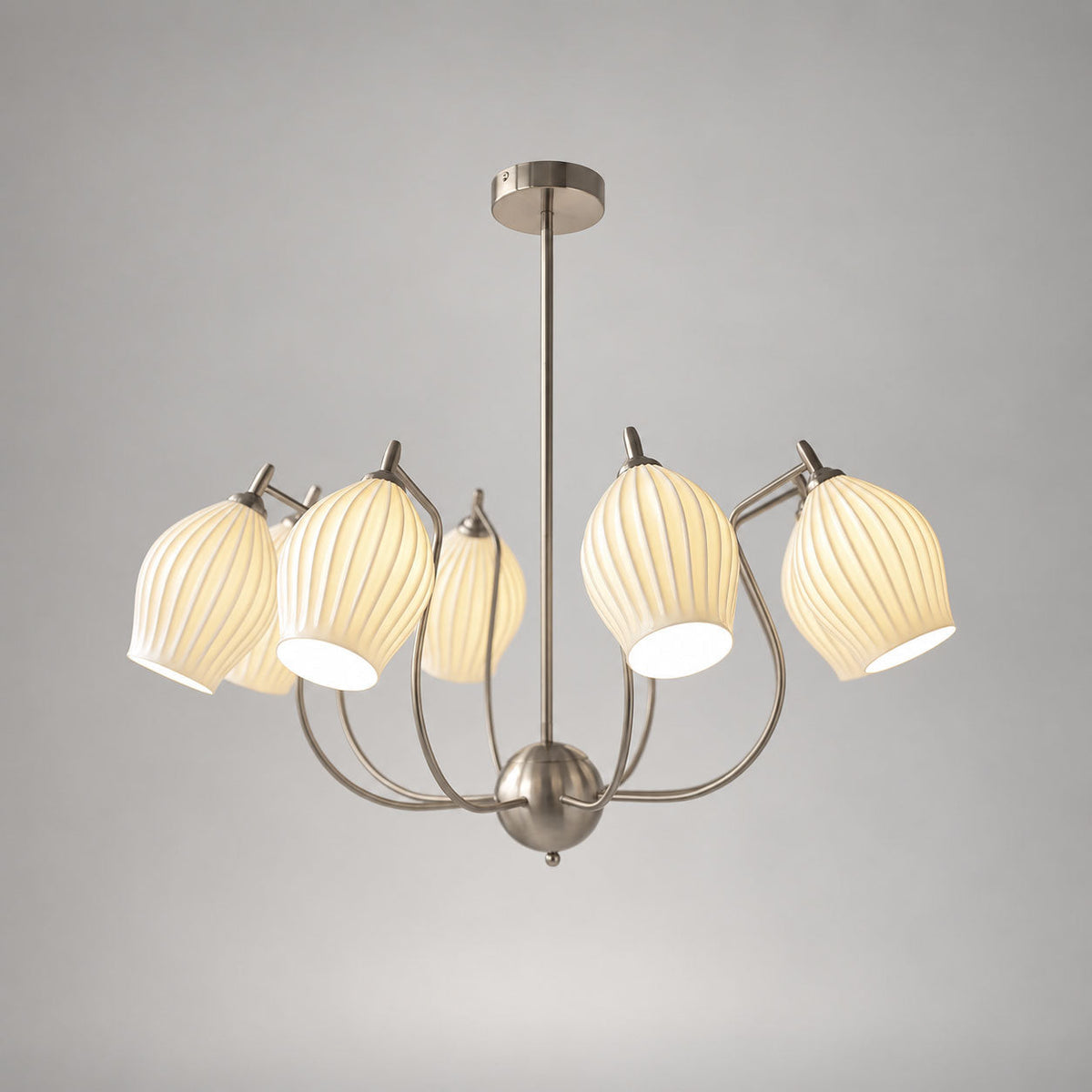Ceramic Ribbed Chandelier