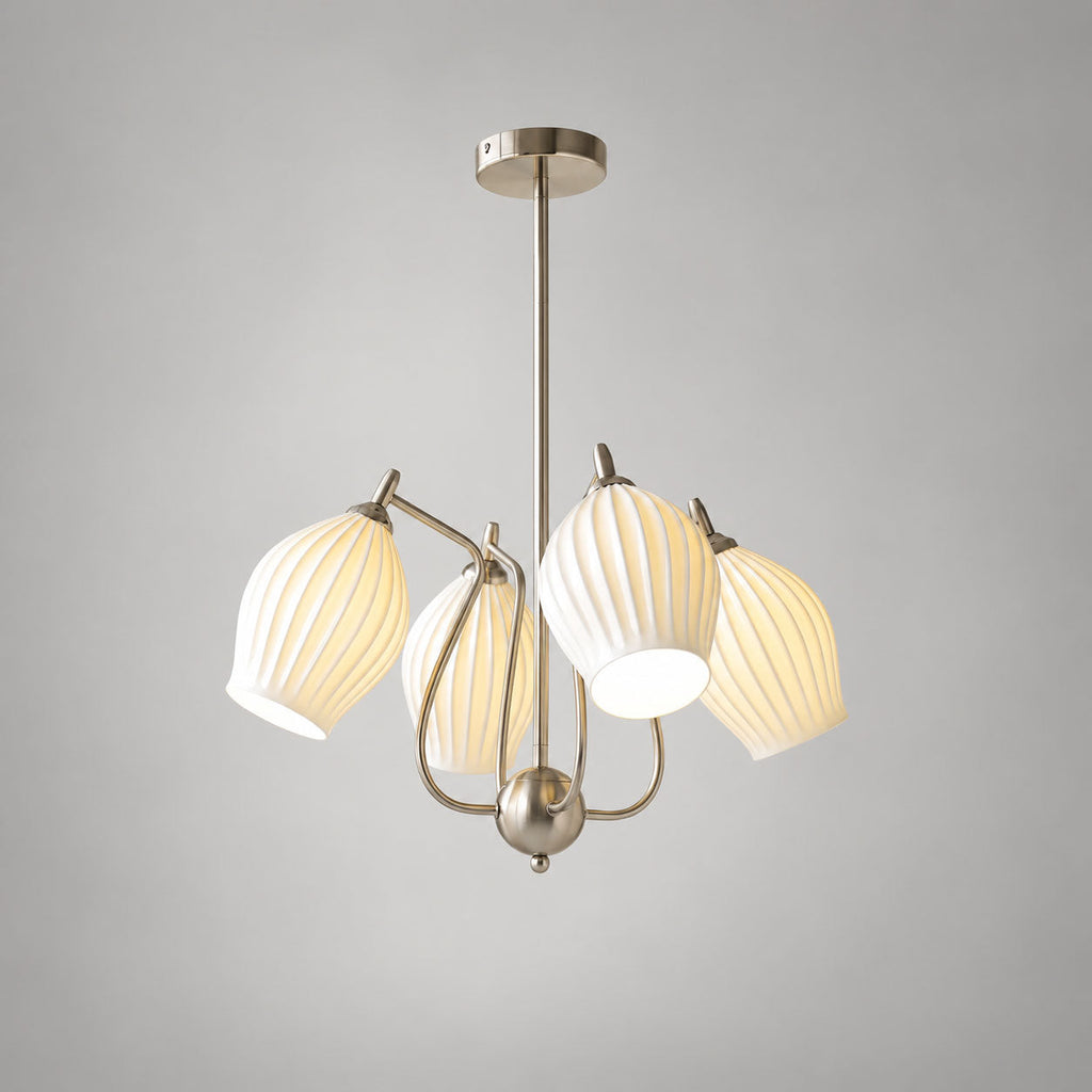 Ceramic Ribbed Chandelier