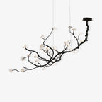 Ceramic Flower Chandelier L 72.8″ x W 35.4″ x H 49.2″ / L 185cm x W 90cm x H 125cm / Brass stained black Chandelier