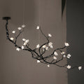 Ceramic Flower Chandelier L 72.8″ x W 35.4″ x H 49.2″ / L 185cm x W 90cm x H 125cm / Brass stained black Chandelier