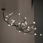 Ceramic Flower Chandelier L 72.8″ x W 35.4″ x H 49.2″ / L 185cm x W 90cm x H 125cm / Brass stained black Chandelier