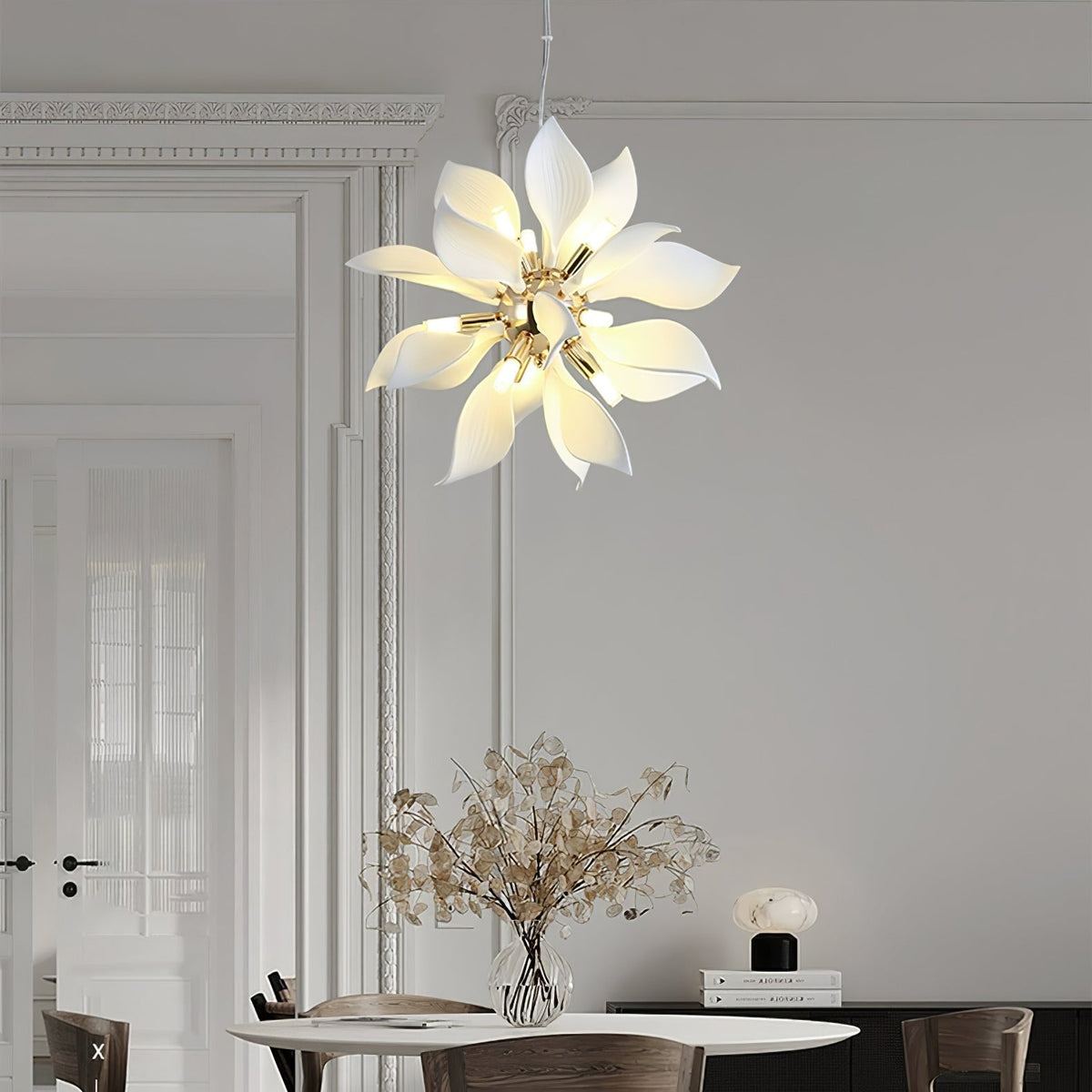 Ceramic Petals Blooming Chandelier Chandelier