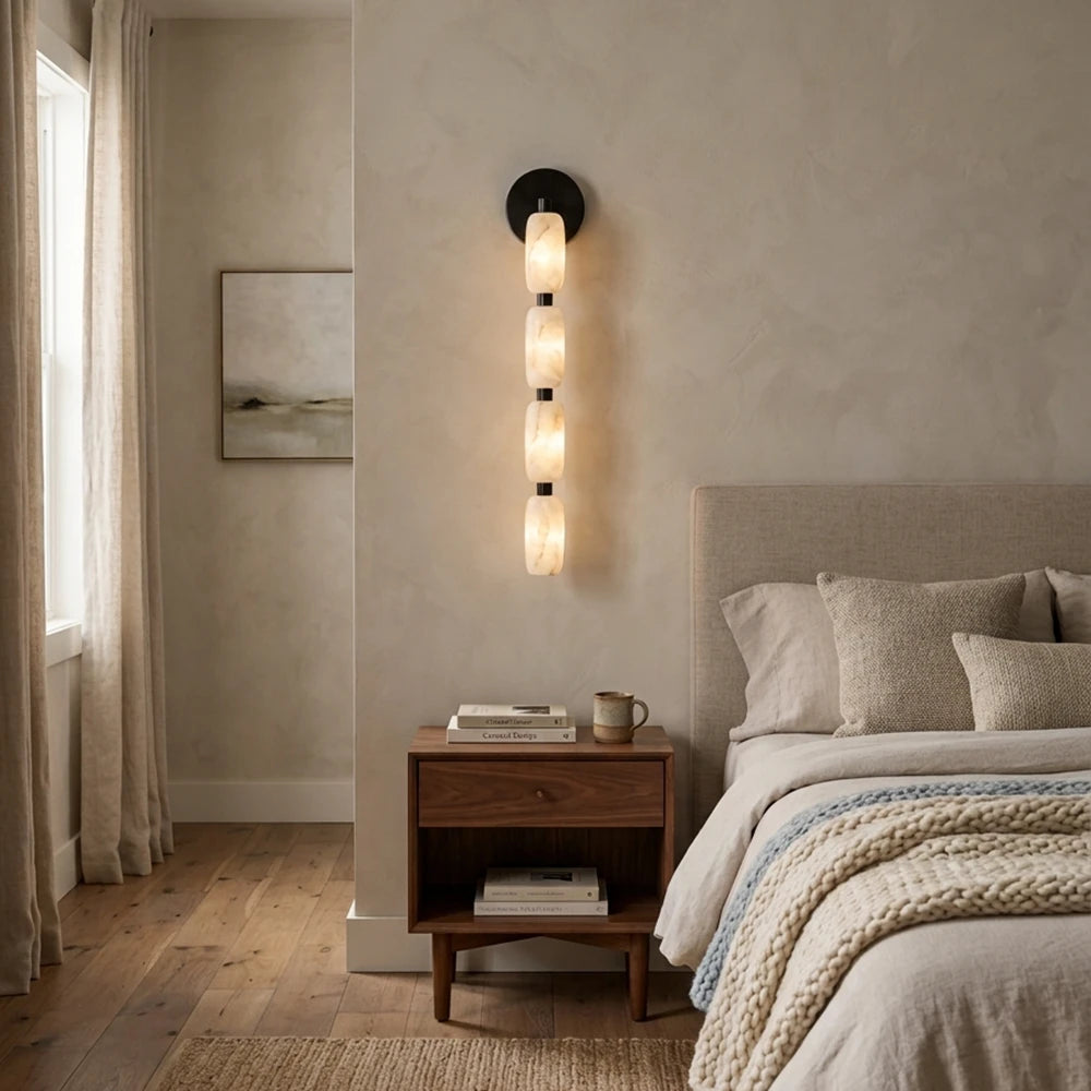 Chaplet Beaded Alabaster Wall Sconce