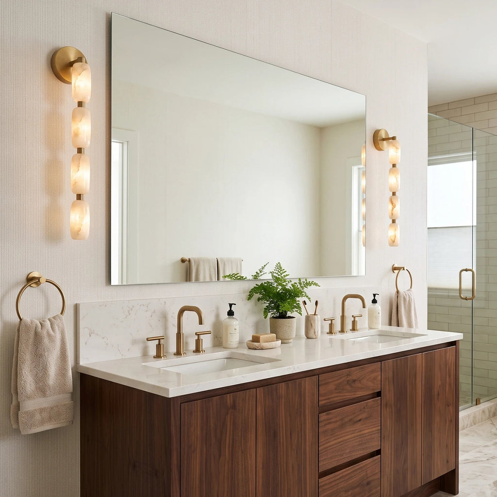 Chaplet Beaded Alabaster Wall Sconce