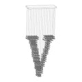 Charcoal Chandeliers V L 39.4″ x W 13.8″ x H 98.4″ / L100cm x W 35cm x H 250cm / Black / Warm Light Chandelier