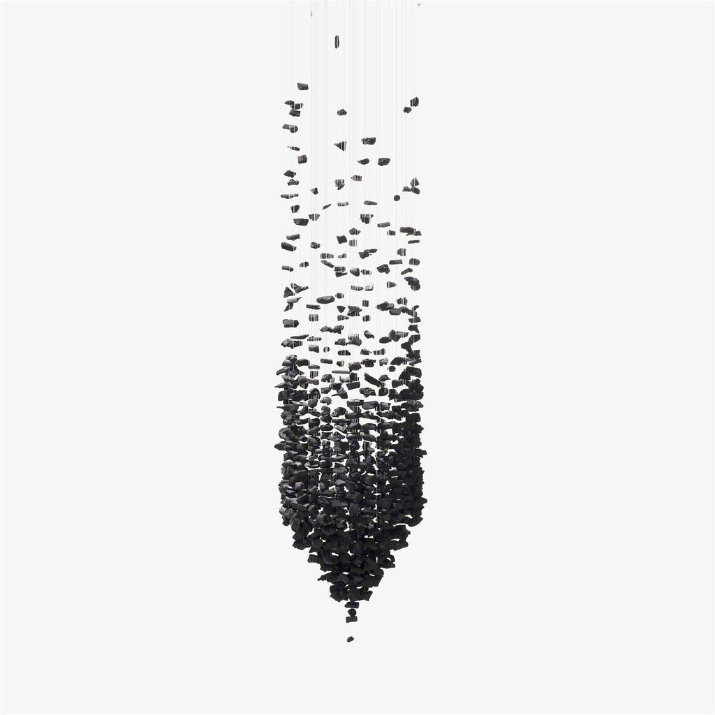 Charcoal Chandeliers S to Z Round canopy ∅ 15.7″ x H 59″ / Dia 40cm x H 150cm / Black / Warm Light Chandelier