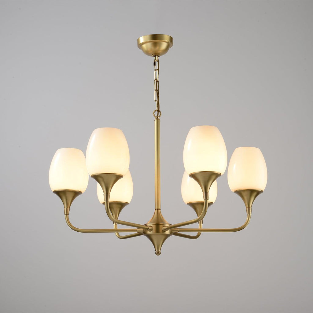 Charlie Chandelier 6 heads ∅ 29.9″ x H 21.7″ / Dia 76cm x H 55cm / Brass Chandelier
