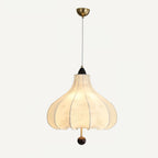 Chestnut Fabric Pendant Light ∅ 15.7″ x H 18.9″ / Walnut Color & Beige Pendant light