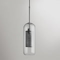 Chiswick Glass Pendant Light Capsule ? 4.7″ x H 12.6″ / Dia 12cm x H 32cm / Silver / Clear Pendant light