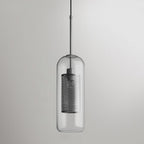 Chiswick Glass Pendant Light Capsule ? 4.7″ x H 12.6″ / Dia 12cm x H 32cm / Silver / Clear Pendant light