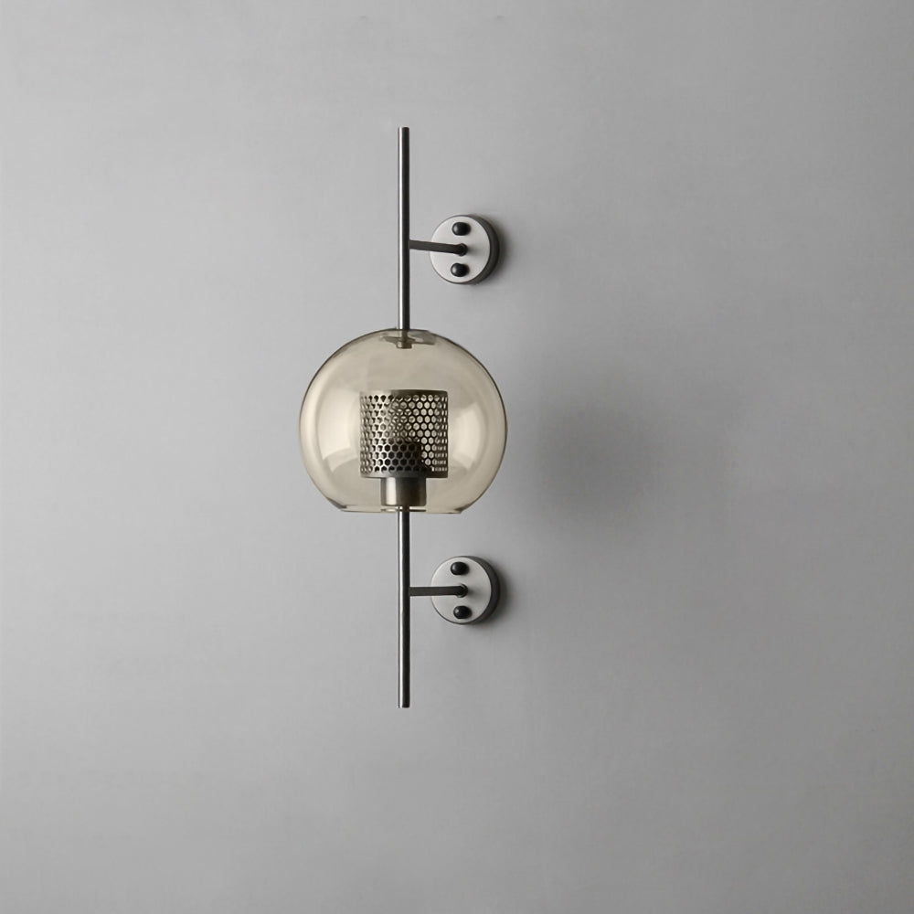 Chiswick Glass Wall Light ? 7.9″ x H 21.6″ / Dia 20cm x H 55cm / Silver / Amber Wall lamp