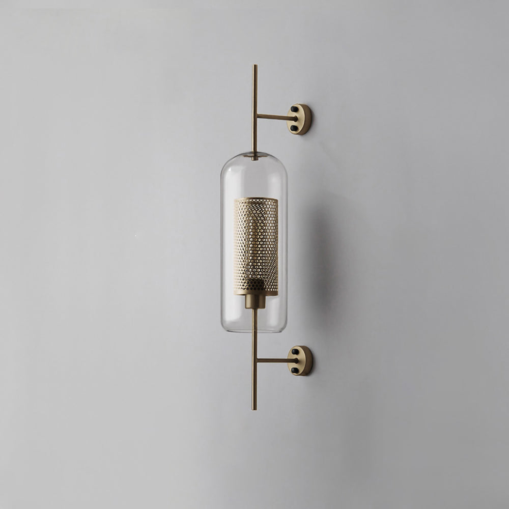 Chiswick Glass Wall Light ? 5.9″ x H 30.7″ / Dia 15cm x H 78cm / Copper plating / Clear Wall lamp