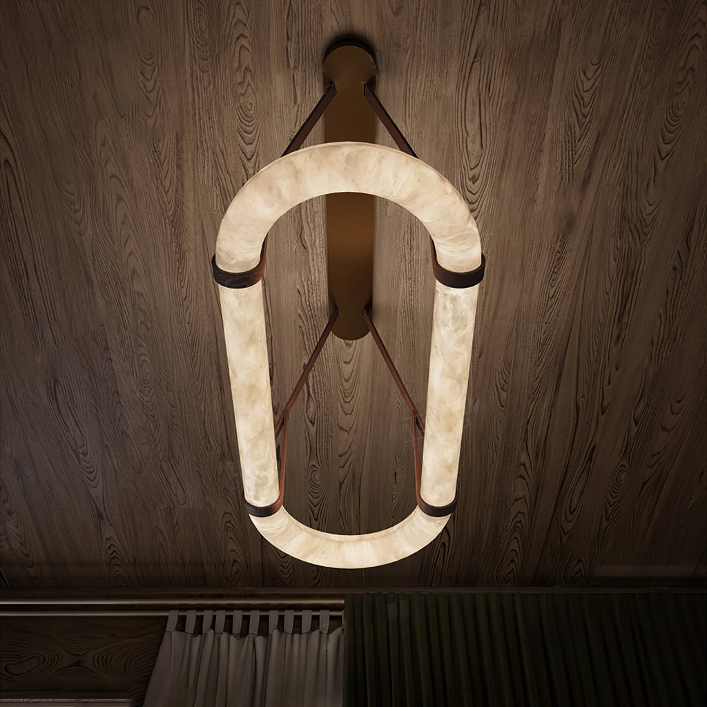 Circle Alabaster Chandelier Chandelier