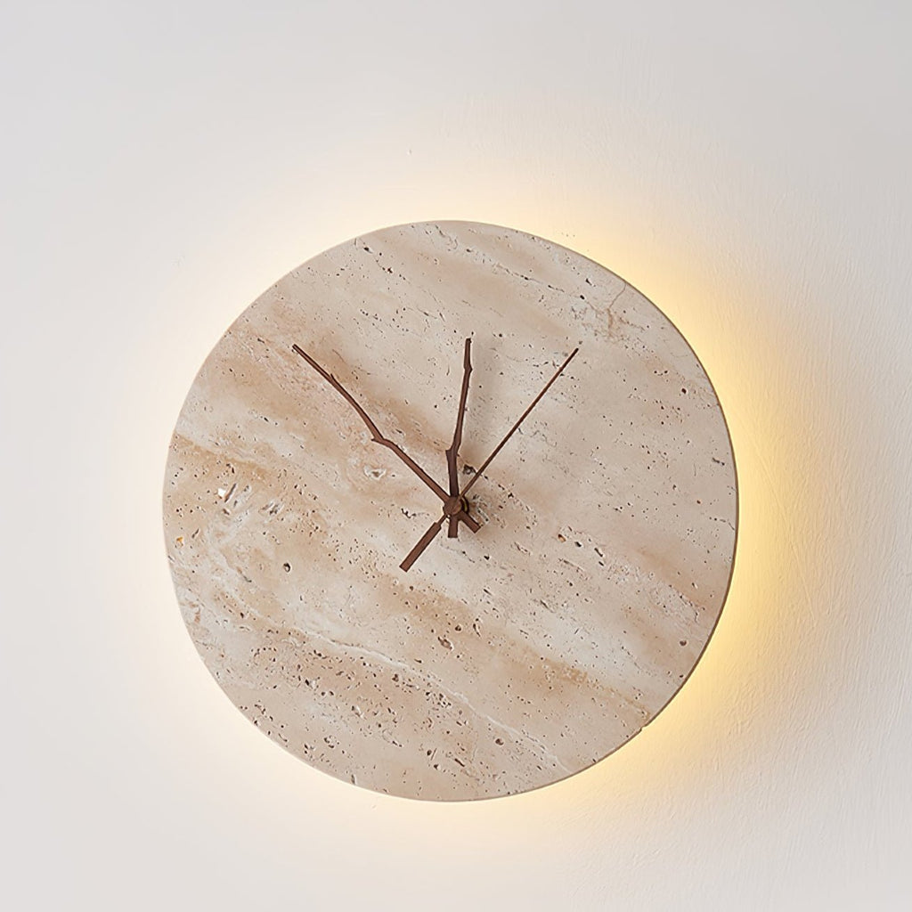 Clock Travertine Wall Lamp
