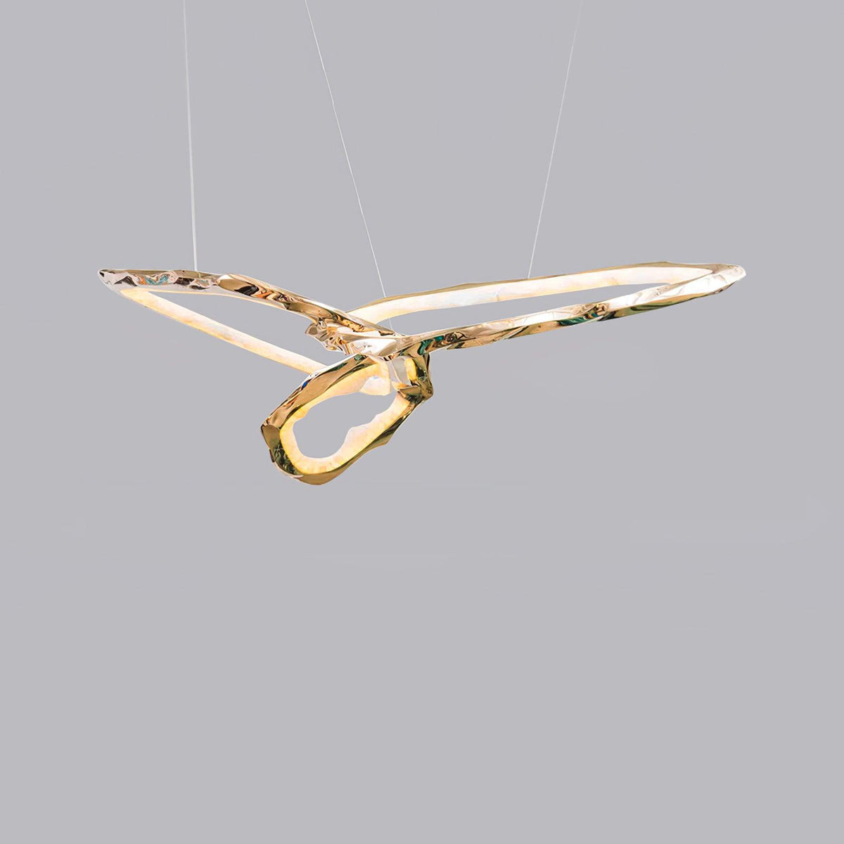 Cloud Rings Series Brass Chandelier ? 59.8″ x W 35.8″ x H 46.5″ / Dia 152cm x W 91cm x H 118cm / Brass & White / Warm